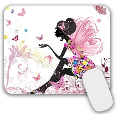 Kleines rutschfestes Mousepad mit Motiv 24 x 20 cm für Mädchen, bunt