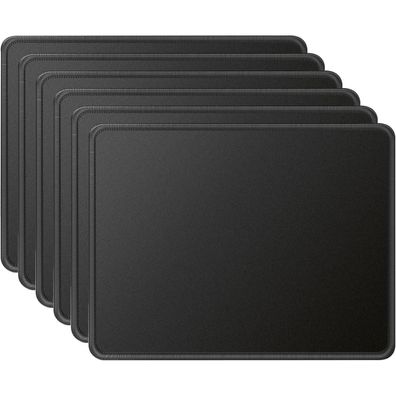KTRIO Mauspad Mousepad 275×215mm Schwarz 6er Pack wasserdicht rutschfest