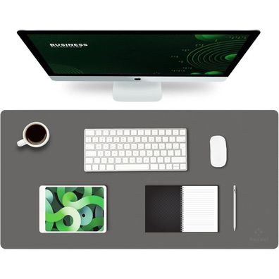 Schreibtischunterlage 80 x 40cm PVC wasserdicht doppelseitig Dunkelgrau Schwarz