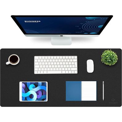 Schreibtischunterlage 90 x 43cm PVC wasserdicht doppelseitig Schwarz/Schwarz