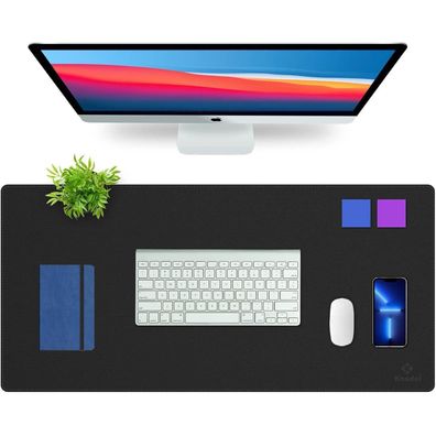 Upgrade Knodel Tischunterlage 90x43cm PVC-Leder Laptop Schreibunterlage Schwarz