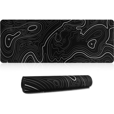 HoYiXi XXL Gaming Mauspad 800x300x3mm Schwarz, rutschfest, wasserfest, PU-Leder