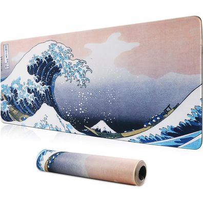 XXL Gaming Mauspad 60x30 cm Wasserdicht Rutschfeste Gummibasis Welle