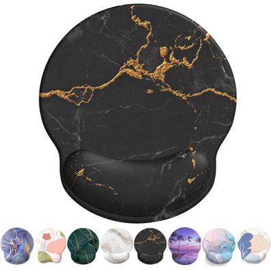 Giecy Mauspad Gelkissen Handballenauflage Ergonomisch Schwarz Marmor