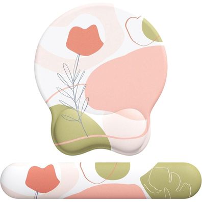 Ergonomisches Mauspad mit Handauflage und Gelkissen - Rosa Set