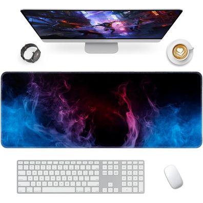 Giecy Gaming Mauspad XXL 800x300mm Rutschfeste Gummibasis Flames Muster
