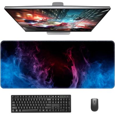 XXL Gaming Mauspad 900x400mm Rutschfeste Gummibasis Desk Mat Flamme