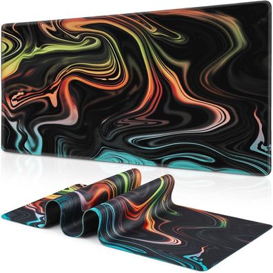 Abetcabe XXL Gaming Mauspad 900x400mm Fluid Art groß wasserdicht Anti-Rutsch