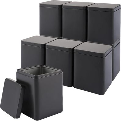 10-teilige aromadichte Teedosen aus Metall für losen Tee - 90g - grau