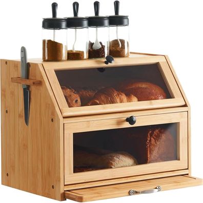 Brotkasten Bambus Schneidebrett Eco Aufbewahrung Küche Brotaufbewahrung