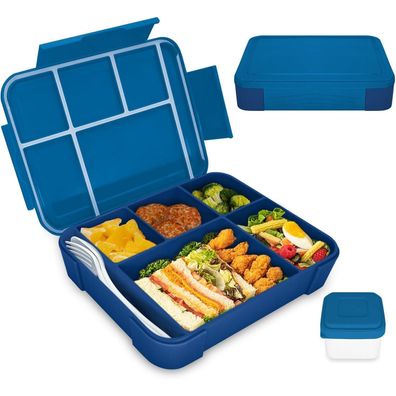 Brotdose Kinder mit Fächern, Auslaufsicher Bento Box, Lunchbox 1300ml