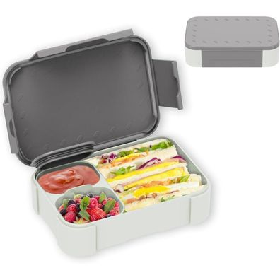 Xjianfu Brotdose Kinder 900ml Auslaufsicher Bento-Box Lunchbox Jausenbox Grey