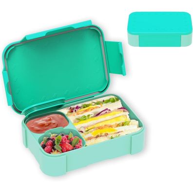 Brotdose Kinder mit Fächern 900ml Auslaufsicher Bento-Box Lunchbox Mikrowelle