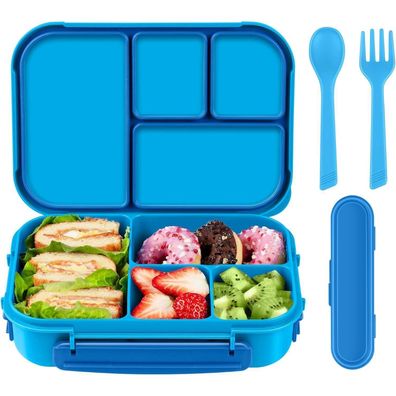 Amathley Lunchbox Kinder Bento Box 1200ml FäChern Besteck Mikrowellen