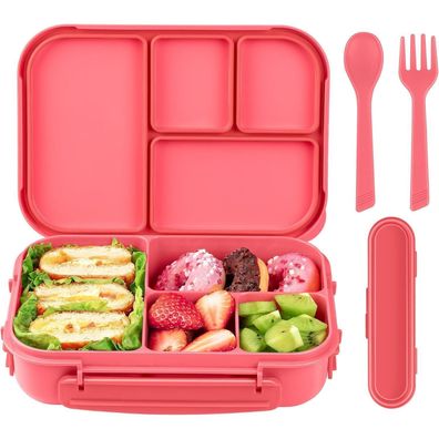 Amathley Brotdose Kinder Bento Box Lunchbox 1200ml Rosa Beere