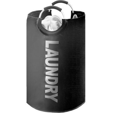 Youdenova Wäschekorb Faltbar 115L mit Aluminium-Griff Schwarz