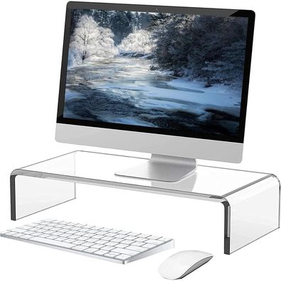 Acryl Monitorständer Bildschirmerhöhung für Laptop PC 34x19x10cm