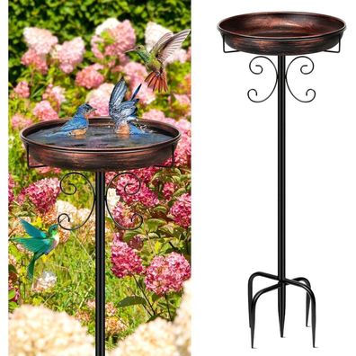 Vogeltränke für Draußen Garten 35In Metall Antike Bronze