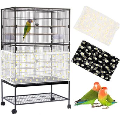 Vogelkäfig Abdeckung Samenfänger Papageien Kleintiere Netz 2 Stücke