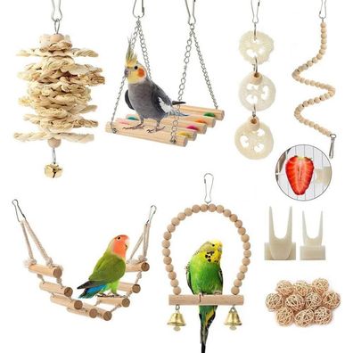 Vogel Papageien Spielzeug 18 Stück, Aufhängen, Vogelkäfig