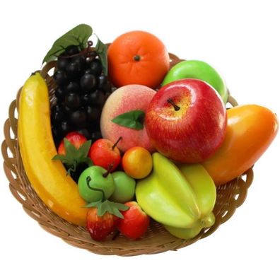 12er Pack künstliche Früchte Set Wohnkultur Deko Simulation Obst Weihnachtsdeko