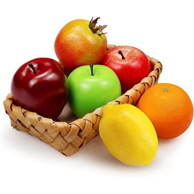 Künstliches Obst Deko Küche Schale Früchte Set 6 Stück/Set