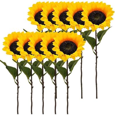 Künstliche Sonnenblumen 10er Set 45cm Deko Hochzeit Zuhause