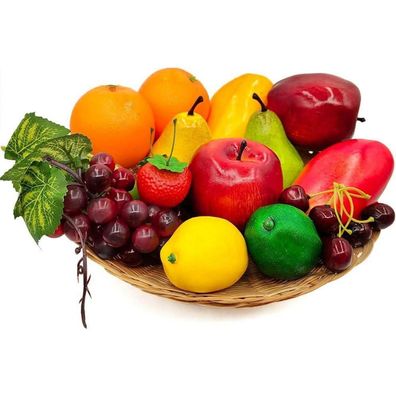 Künstliches Obst Set 17-teilig lebensecht Deko Fotografie Requisiten Craft Fruit