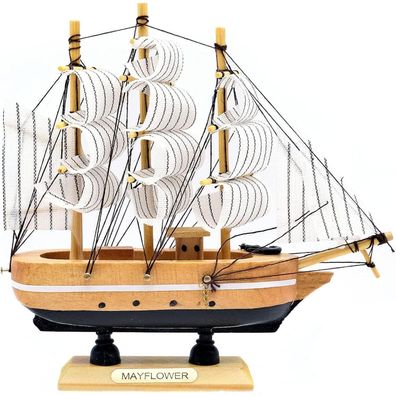 16CM Holzsegelboot Modell Blau Dekoration Maritime Nautische Büro Desktop