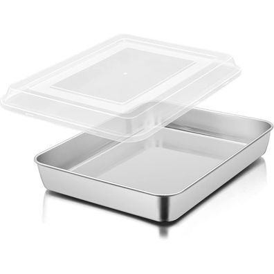 Herogo Edelstahl Kuchenform mit Deckel 23,8x18x5 cm - Spiegelfinish