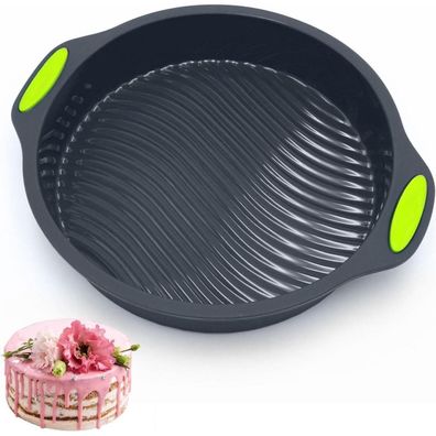 Silikon Kuchenform Rund 9 Zoll Antihaft Auslaufsicher BPA-Frei dunkelgrau