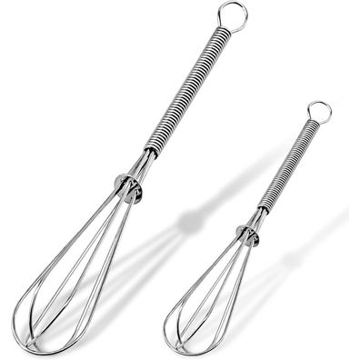 Anaeat Mini-Schneebesen Set 2 tragbare Edelstahl-Schneebesen 12 cm 18 cm