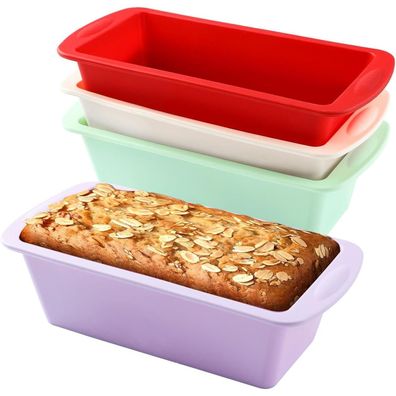 4er Brotbackform Silikon Kastenform Antihaft für Kuchen Brote 19x9,5x5,5cm