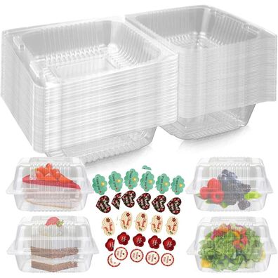 50 Surflyee Cupcake-Boxen Klare 4.2 Inch Individuelle Kuchenboxen