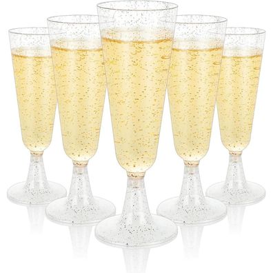 100er Set Plastik Sektgläser 160ml Transparent BPA-frei Mehrweg