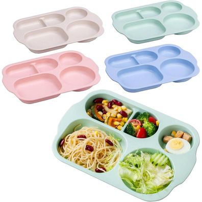 Geteilter Teller 4er Set für Kinder und Erwachsene - 30cm umweltfreundlich