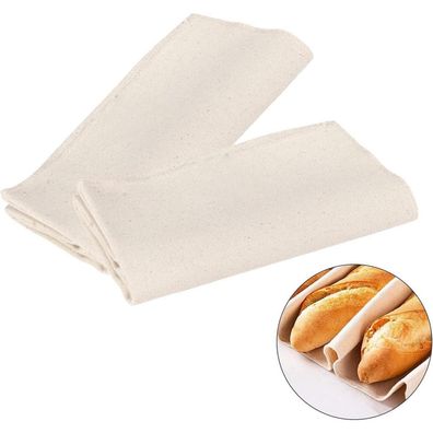 Leinentuch Brot Backen Premium Bäckerleinen Teigtuch 2 Stück 75x45cm
