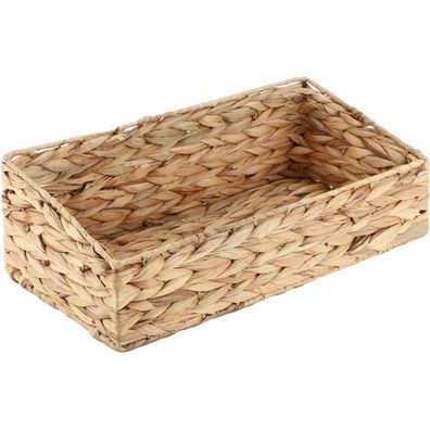 YAHUAN Handgewebter Trapezkorb aus Wasserhyazinthe 40x21x13 cm