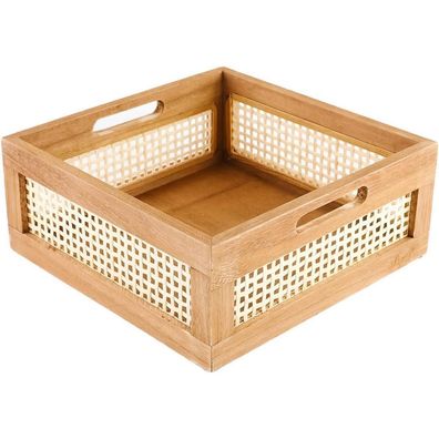 Gewebter Holzkorb Bambuskorb Küche Speisekammer Schrank Büro Schlafzimmer