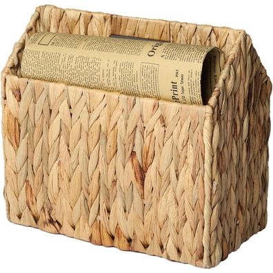 YAHUAN Wasserhyazinthe Aufbewahrungskorb Zeitschriftenhalter 31x18x28cm