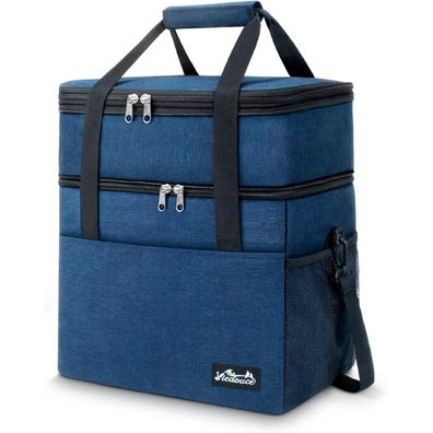 Kühltasche 30L Isoliert Picknicktasche Schultergurt Bieröffner Marineblau