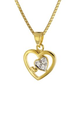 trendor Schmuck Herz-Anhänger für Mädchen Gold 333/8K mit goldplattierter Kette 4149