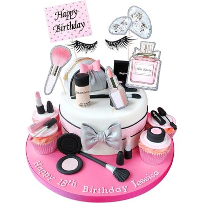 Geburtstag Mädchen Deko Cupcake Toppers Geburtstagskuchen Tortendeko Schminke
