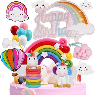 Einhorn Tortendeko Geburtstag Kuchendeko Happy Birthday Kuchen Topper