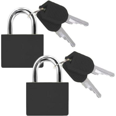 2 Mini Kofferschlösser Schwarz Reiseschloss mit Schlüssel
