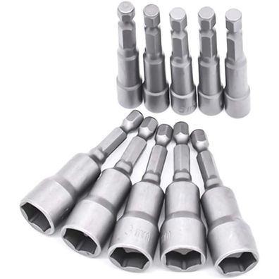 10er Set Steckschlüssel Sechskant Magnetisch 6-19mm Chrom-Vanadium-Stahl