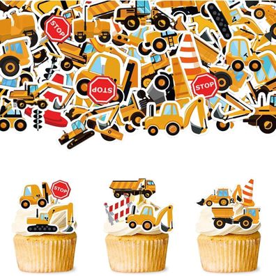 Catelves Baustelle Tortendeko Traktor Bagger Essbar Geburtstag Junge
