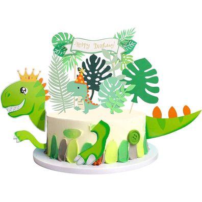 Große Dino Tortendeko Set für Geburtstagstorte, personalisiert