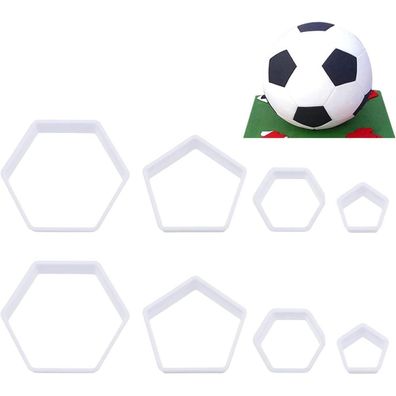 8-teiliges Fußball Muster Keks Ausstecher Set für DIY Fondant Kuchen