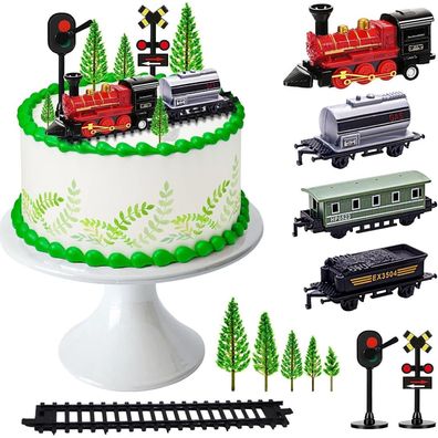 Zug Kuchen Toppers 13pcs Mini Spielzeug Verkehr Eisenbahn Lichter Jungen